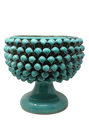 Vase in the shape of a green pine cone L'Oasi ceramiche | MEZZAPIGNAVERDE